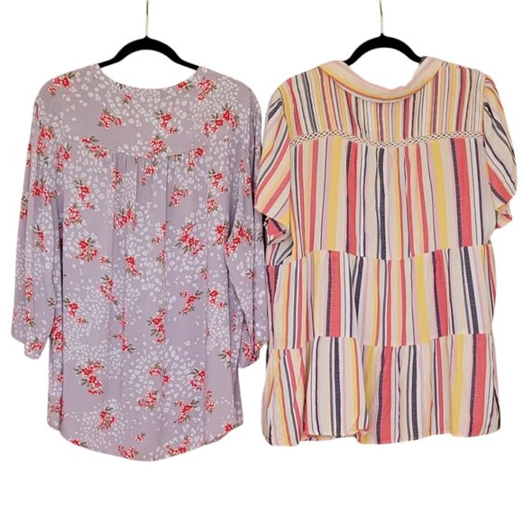 Torrid Bundle of 2 Flowy Boho Rayon Popover Peasant Tunic Tops Size 3X - Picture 3 of 16